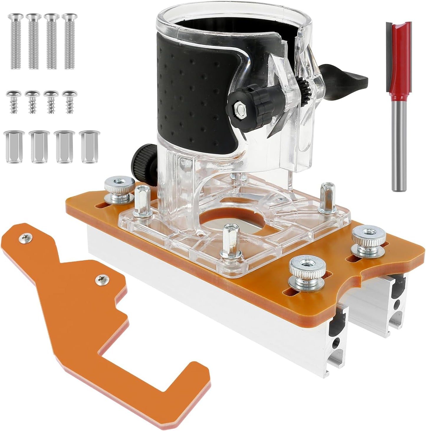 2-in-1 Woodworking Trimmer Slotting Auxiliary Positioning Bracket