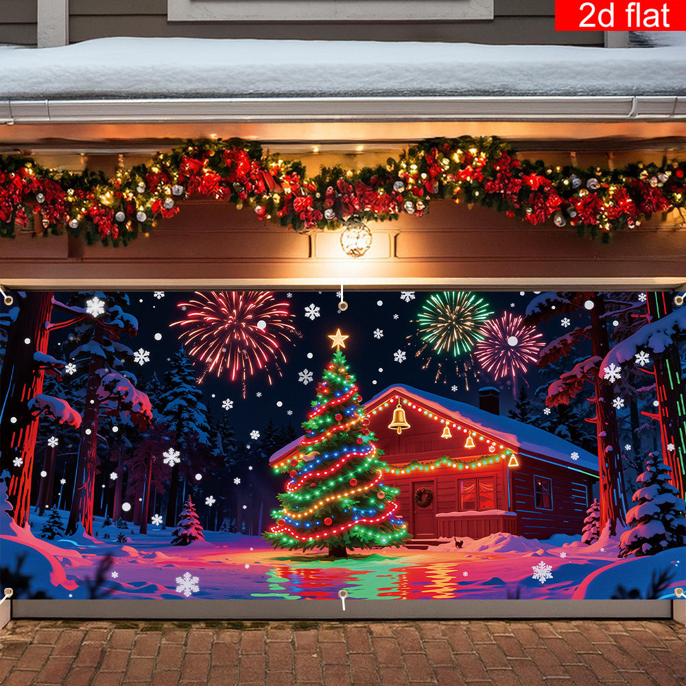 Christmas Neon Garage Door Cover Banner Decorative