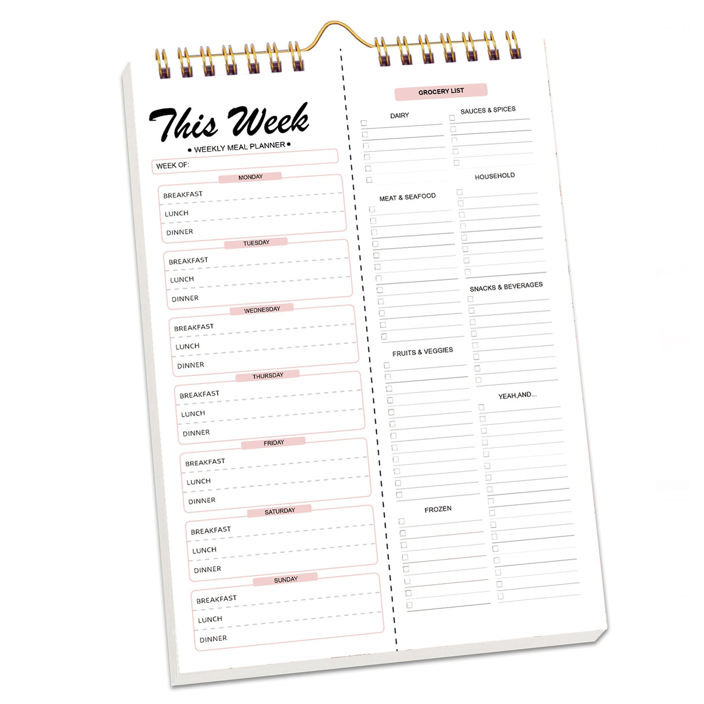 Tear-off Weekly Meal Planner Notebook