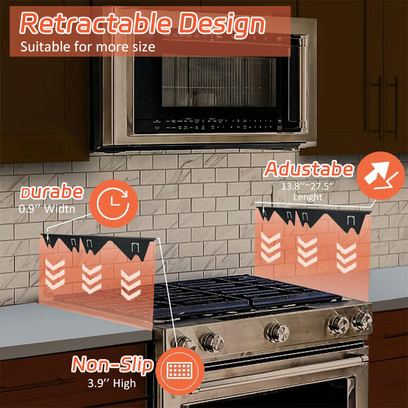 Stainless Steel Adjustable Retractable Stove Gap Covers