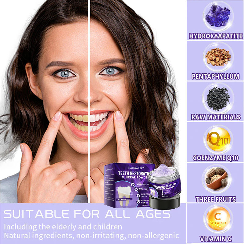 NATRAVOR™ Teeth Restoration Mineral Powder🦷(ADA recommended) (🎁Flash Sale - Don’t Miss Out)
