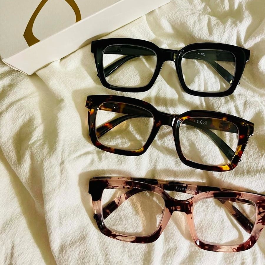 🔥Hot Sale-✨👓3 Pack Tortoiseshell Reading Glasses – Blue Light Blocking Oversized Square Readers