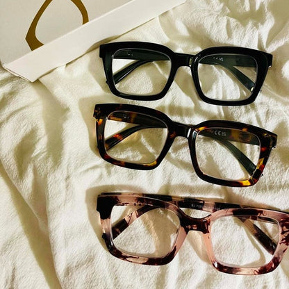 🔥Hot Sale-✨👓3 Pack Tortoiseshell Reading Glasses – Blue Light Blocking Oversized Square Readers