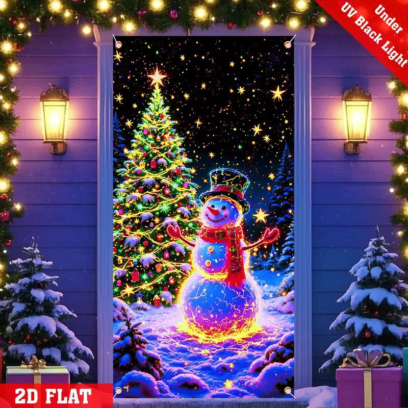 Christmas Neon Door Cover Banner Decorative