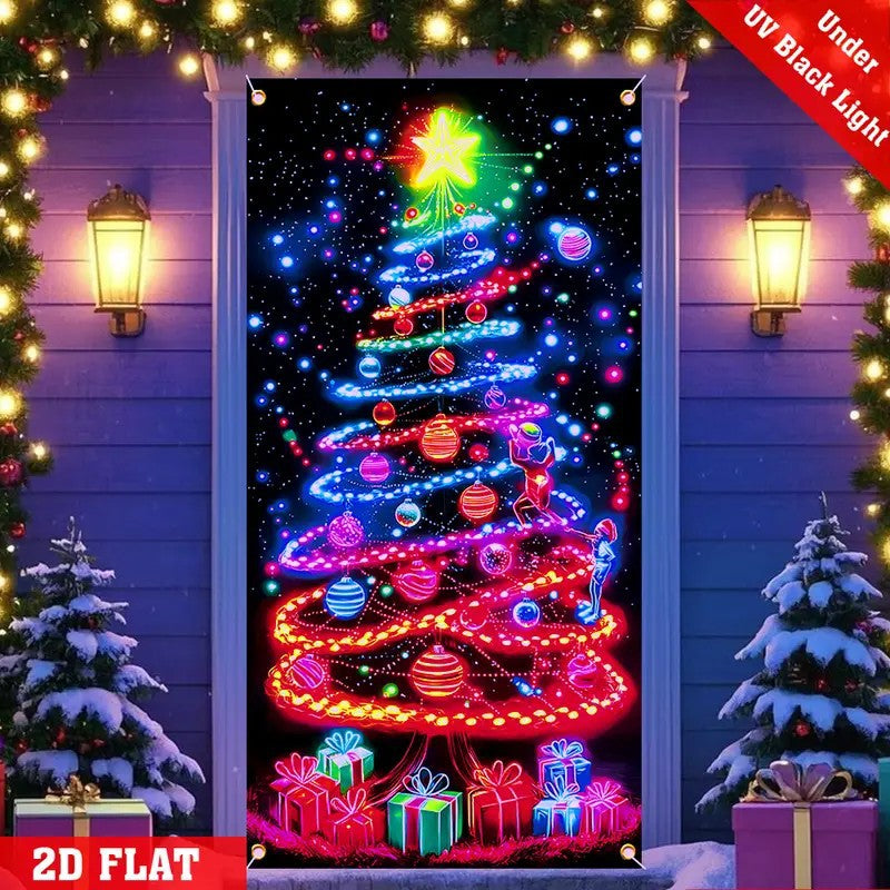 Christmas Neon Door Cover Banner Decorative