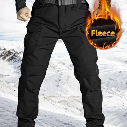 🔥Men’s Fleece-Lined Tactical Outdoor Pants – Windproof & Warm(Belt-Free, Multi-Pocket, Regular Fit)
