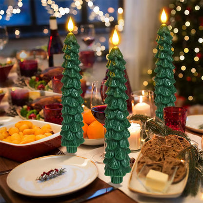 Christmas Tree Flameless Taper Candle Lights with Remote Control and Timer