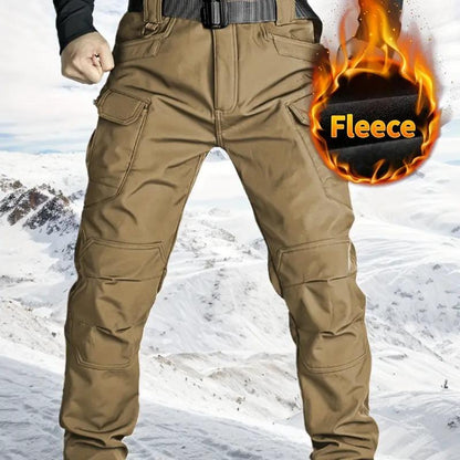 🔥Men’s Fleece-Lined Tactical Outdoor Pants – Windproof & Warm(Belt-Free, Multi-Pocket, Regular Fit)