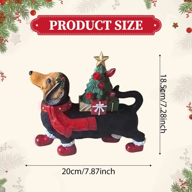 Lighted Dachshund Christmas Sculpture