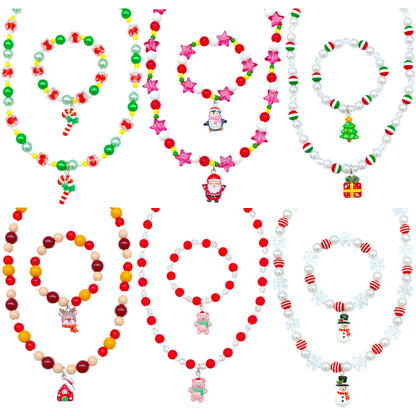 🎉The Best Gift For Girl-🎀Kids Classic Jewelry 📿- 6 Sets of Beaded Necklaces & Bracelets