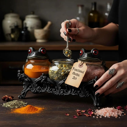 🐸🧙Handcrafted Witchy Frog Apothecary Spice Jars