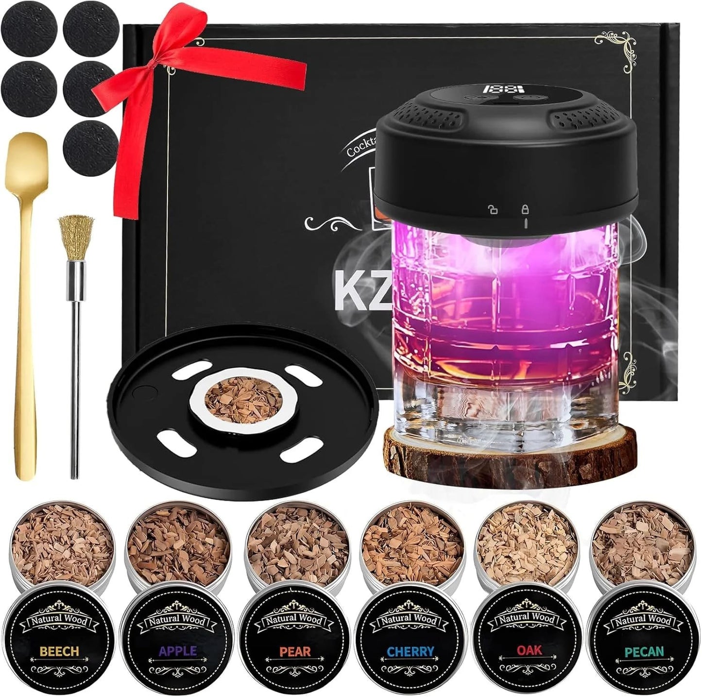 🔥Hot Sale 49% off🌟2025 New Electric Whiskey Smoker Kit with 6 Wood Chips