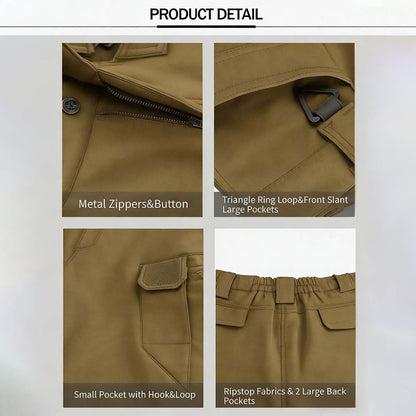 🔥Men’s Fleece-Lined Tactical Outdoor Pants – Windproof & Warm(Belt-Free, Multi-Pocket, Regular Fit)