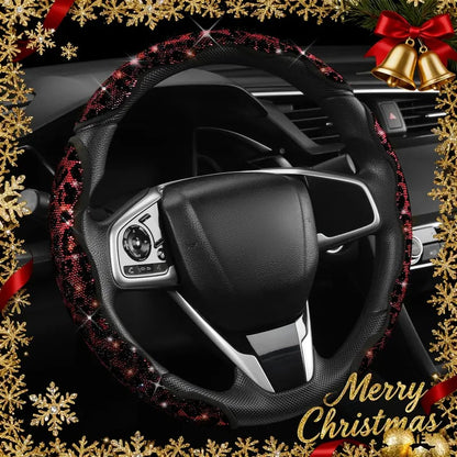 💎⭕Luxury Leopard Bling Rhinestone Steering Wheel Cover
