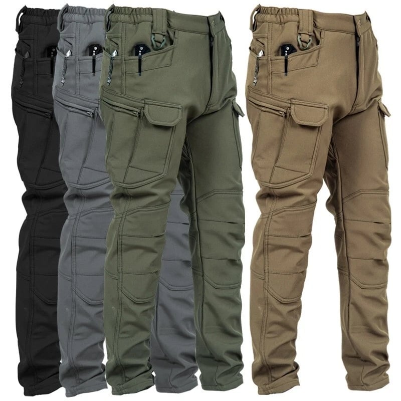 🔥Men’s Fleece-Lined Tactical Outdoor Pants – Windproof & Warm(Belt-Free, Multi-Pocket, Regular Fit)