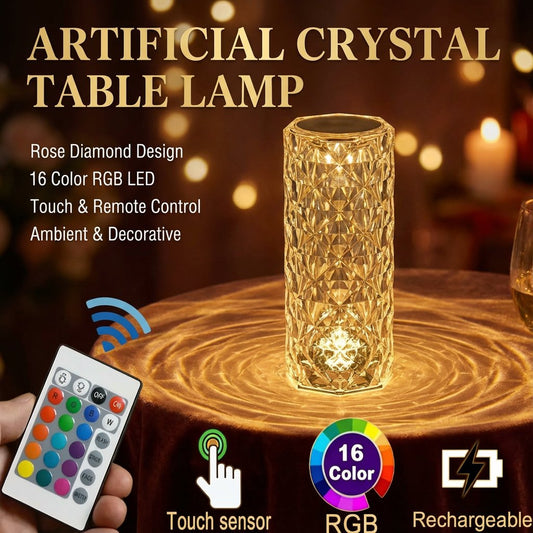 🔥Artificial Crystal Table Lamp(Can Switch 16 Colors)