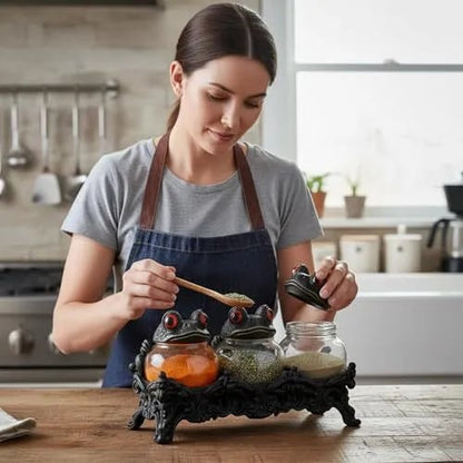 🐸🧙Handcrafted Witchy Frog Apothecary Spice Jars