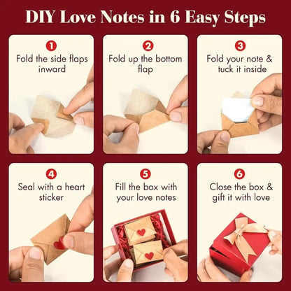 💌DIY Love Notes Box - Mini Blank Cards & Envelopes for Him/Her💕
