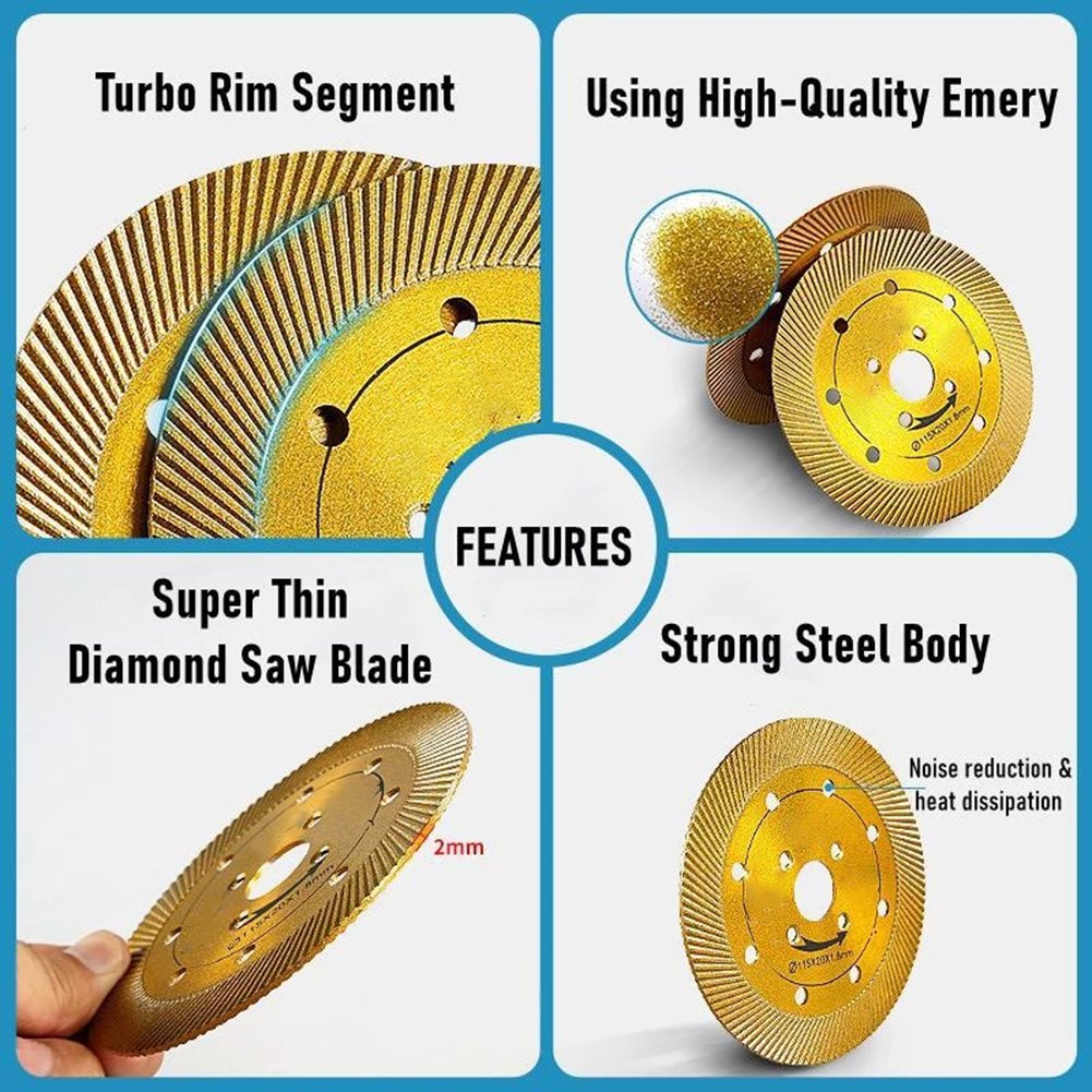 115mm Turbo Diamond Circular Saw Blade Cutting Disc for Granite Marble Tiles