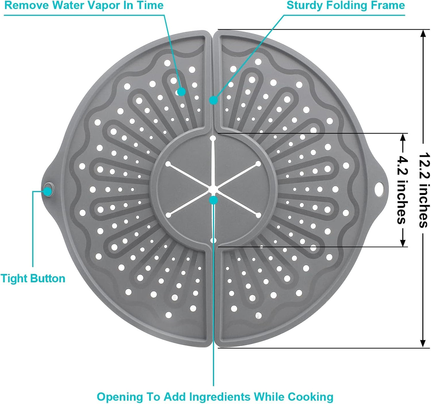 Multi-Use Silicone Splatter Screen For 10, 11 and 12 Inch Frying Pan