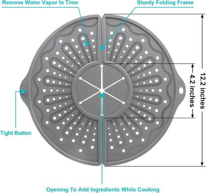 Multi-Use Silicone Splatter Screen For 10, 11 and 12 Inch Frying Pan