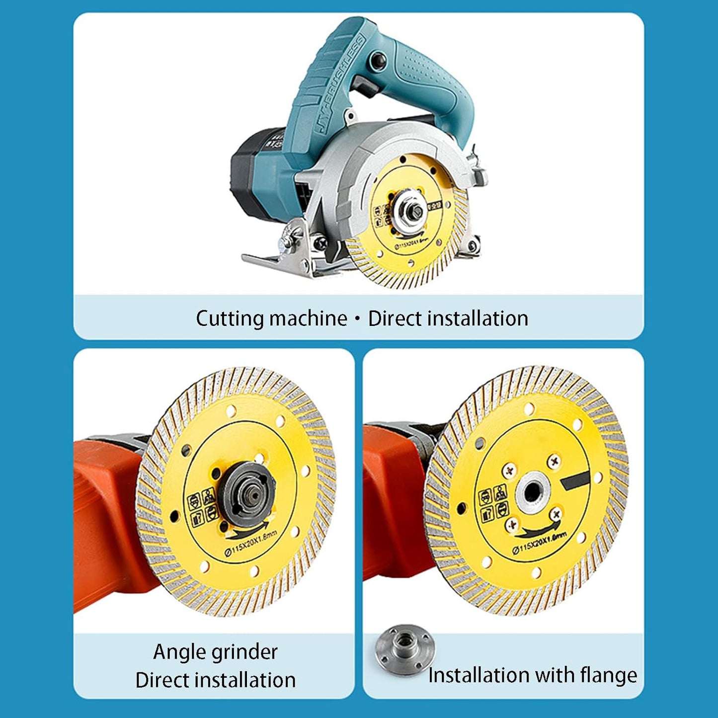 115mm Turbo Diamond Circular Saw Blade Cutting Disc for Granite Marble Tiles