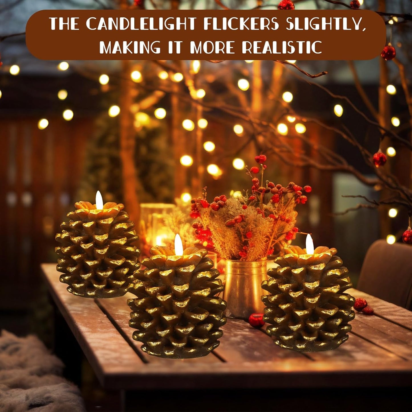 🎄Early Christmas Sale 49% OFF🎁 ✨Flameless Pinecone Candles