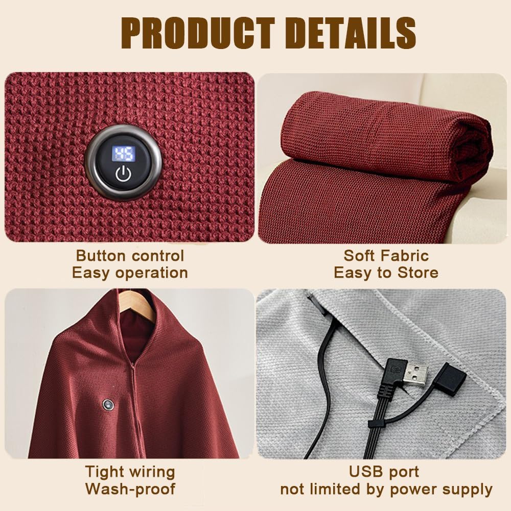 🎅Best Winter Gifts 🔥 Portable Heated Shawl (Buy 2 Free Shipping)