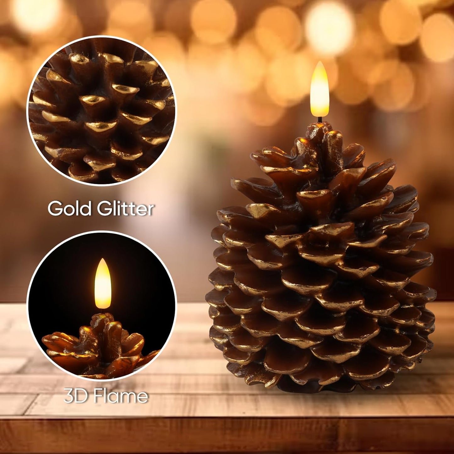 🎄Early Christmas Sale 49% OFF🎁 ✨Flameless Pinecone Candles