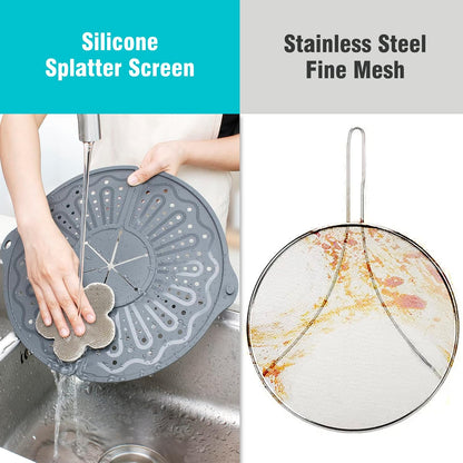 Multi-Use Silicone Splatter Screen For 10, 11 and 12 Inch Frying Pan