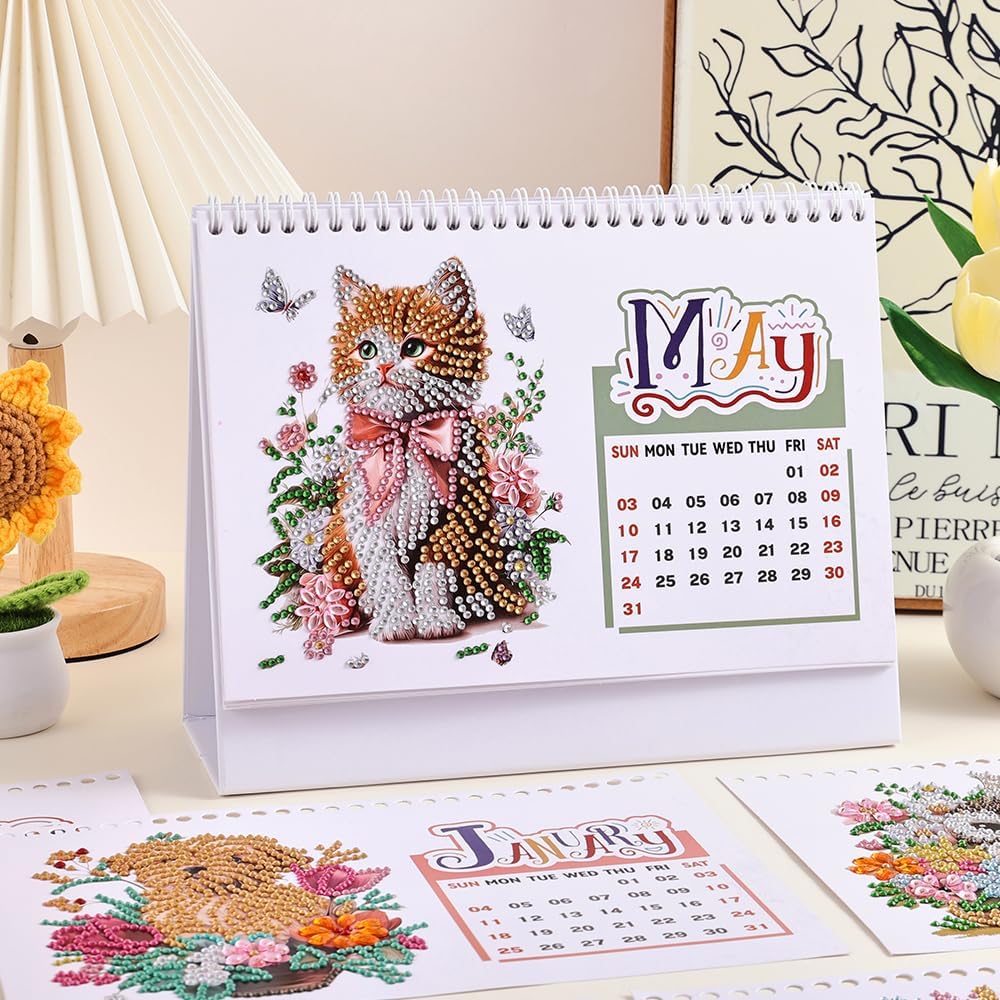 2026 Calendar Desk Calendar DIY Diamond Painting Art
