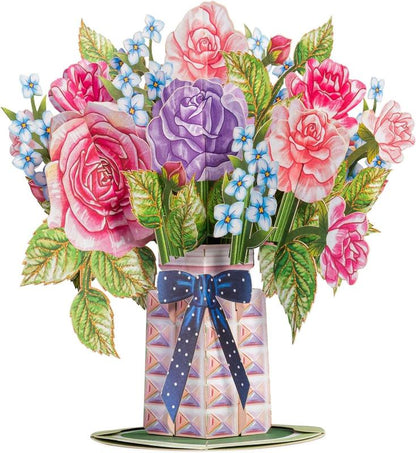 💕Hot sale 49% OFF💖 Valentine’s Day Pop-Up Card – Paper Flower Bouquet Greeting Card 💐