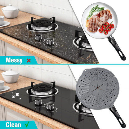 Multi-Use Silicone Splatter Screen For 10, 11 and 12 Inch Frying Pan