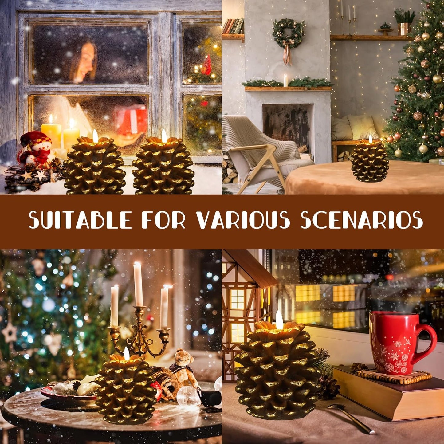 🎄Early Christmas Sale 49% OFF🎁 ✨Flameless Pinecone Candles