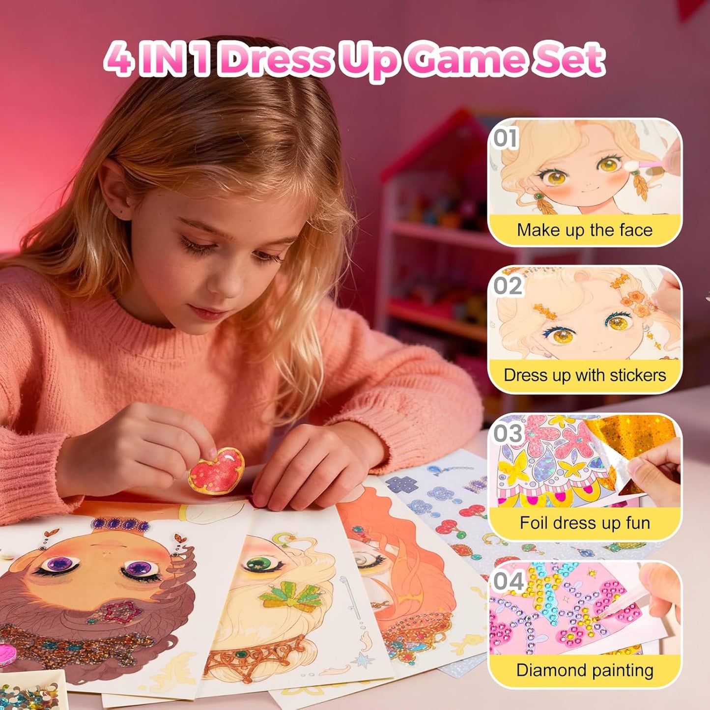 4 in 1 Princess Art Craft Kits