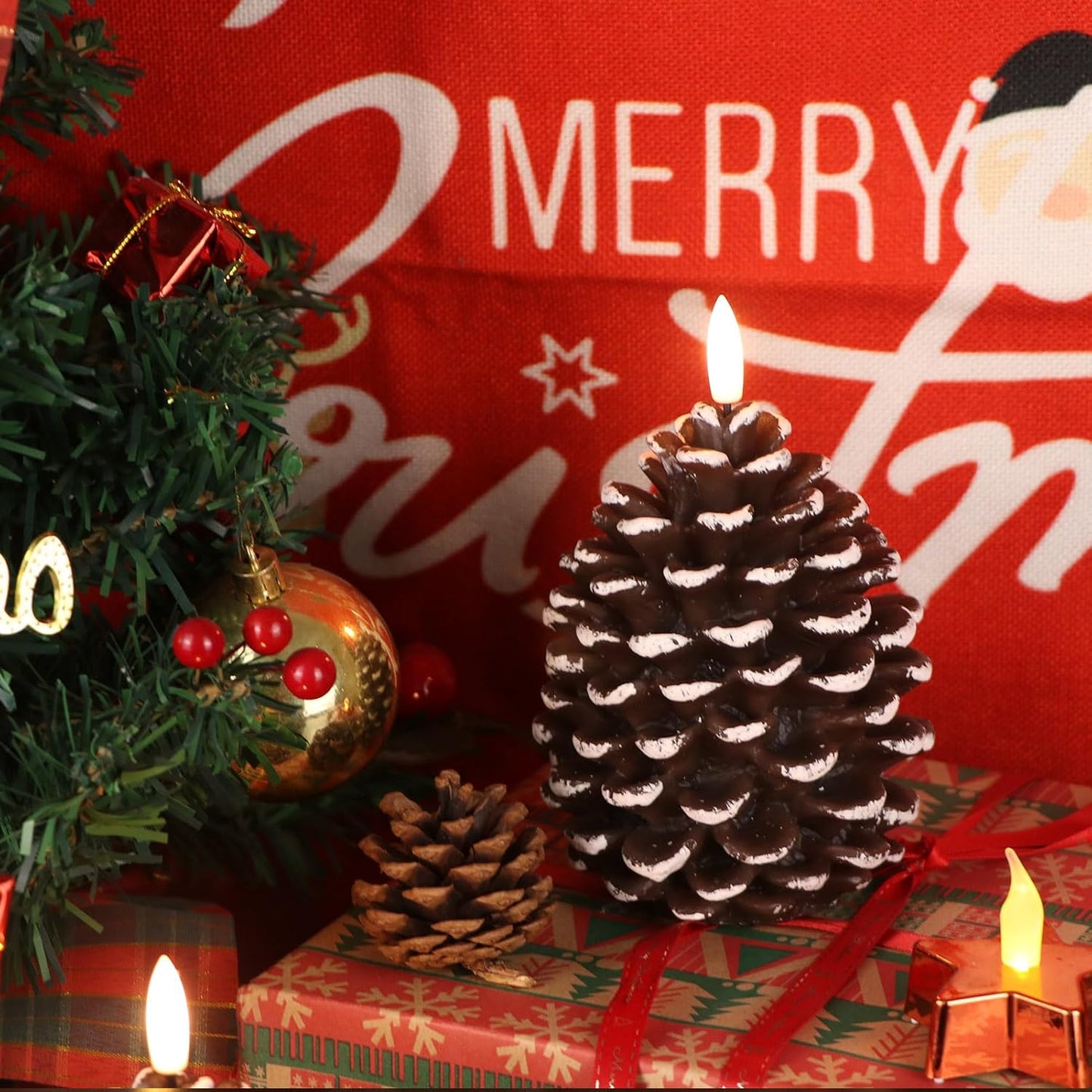 🎄Early Christmas Sale 49% OFF🎁 ✨Flameless Pinecone Candles