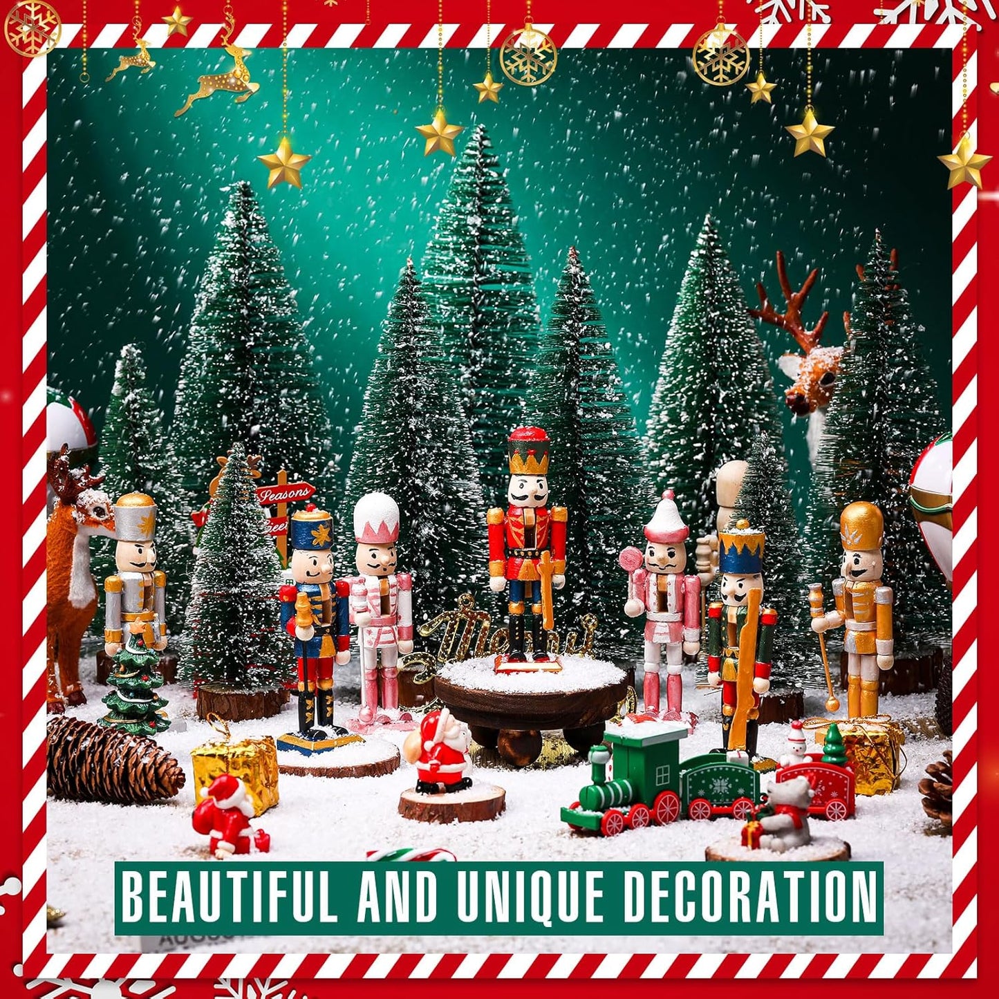 Christmas Unfinished Wooden Nutcrackers DIY Craft Kit (🎁FREE Paint Brushes & Paints)