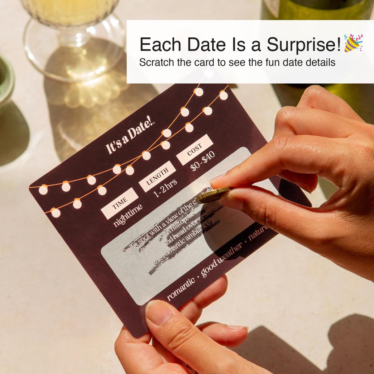 It's a Date! - 40 Romantic Scratch Off Date Night Cards for Couples