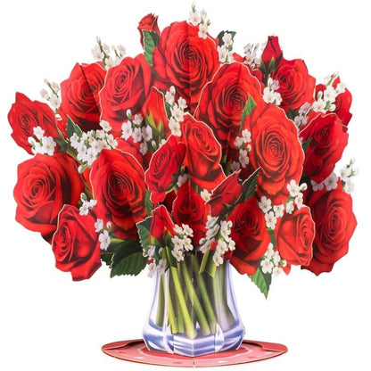 💕Hot sale 49% OFF💖 Valentine’s Day Pop-Up Card – Paper Flower Bouquet Greeting Card 💐