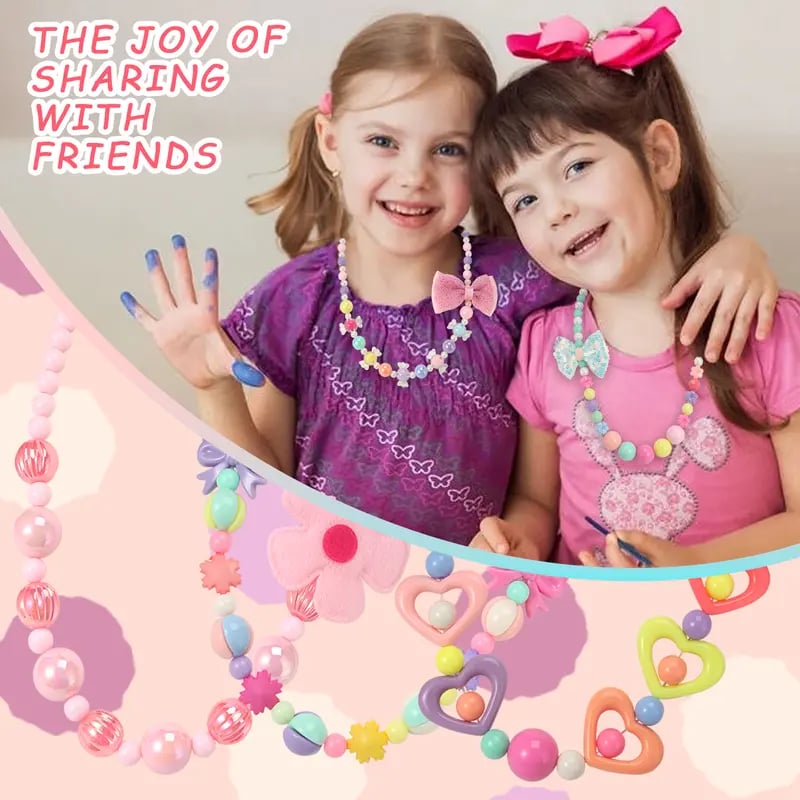 🎉The Best Gift For Girl-🎀Kids Classic Jewelry 📿- 6 Sets of Beaded Necklaces & Bracelets