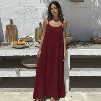 💃LAST DAY SAEL 49% OFF!!✨Women's Solid Color Backless Cami Dress💕