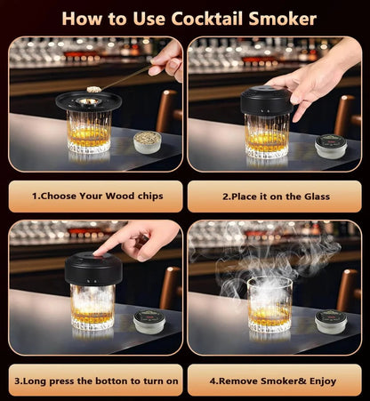 🔥Hot Sale 49% off🌟2025 New Electric Whiskey Smoker Kit with 6 Wood Chips