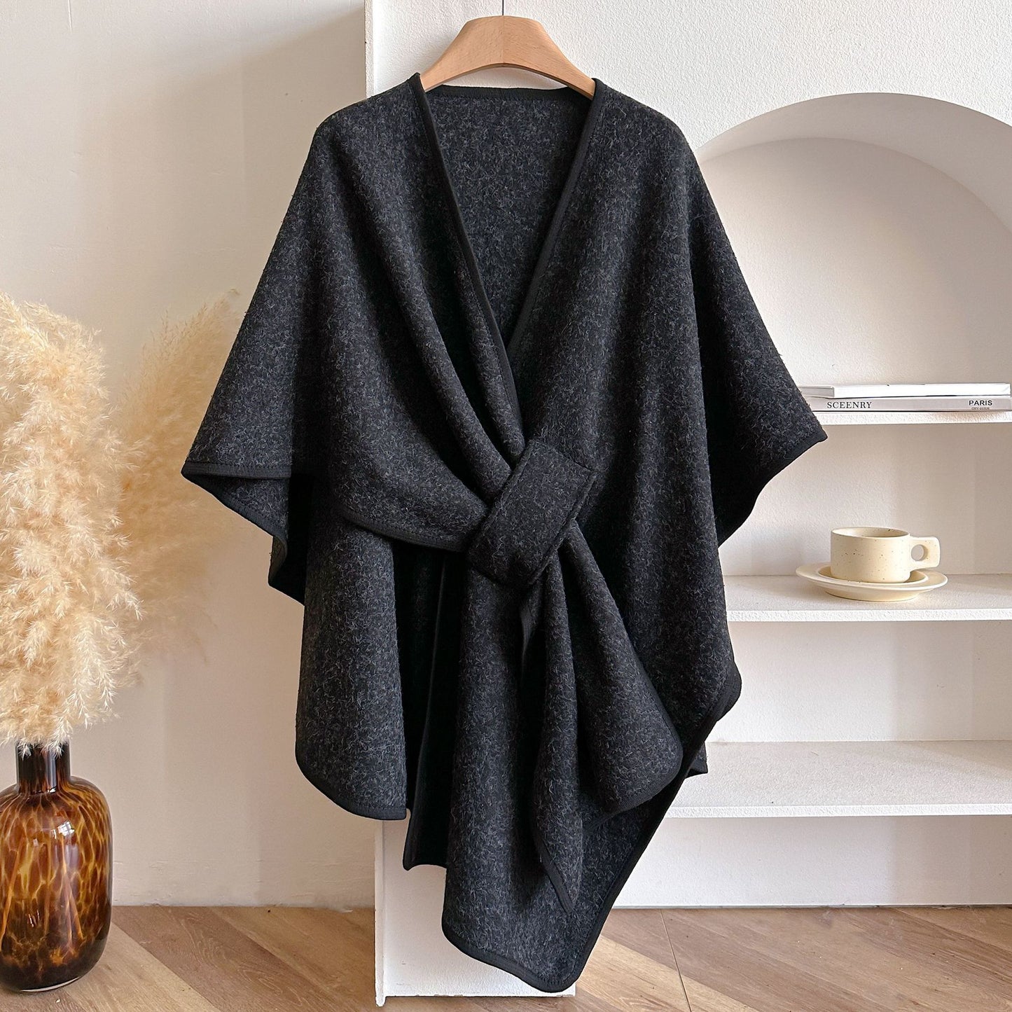 Elegant Wrap Shawl Soft Open Front Poncho Cape