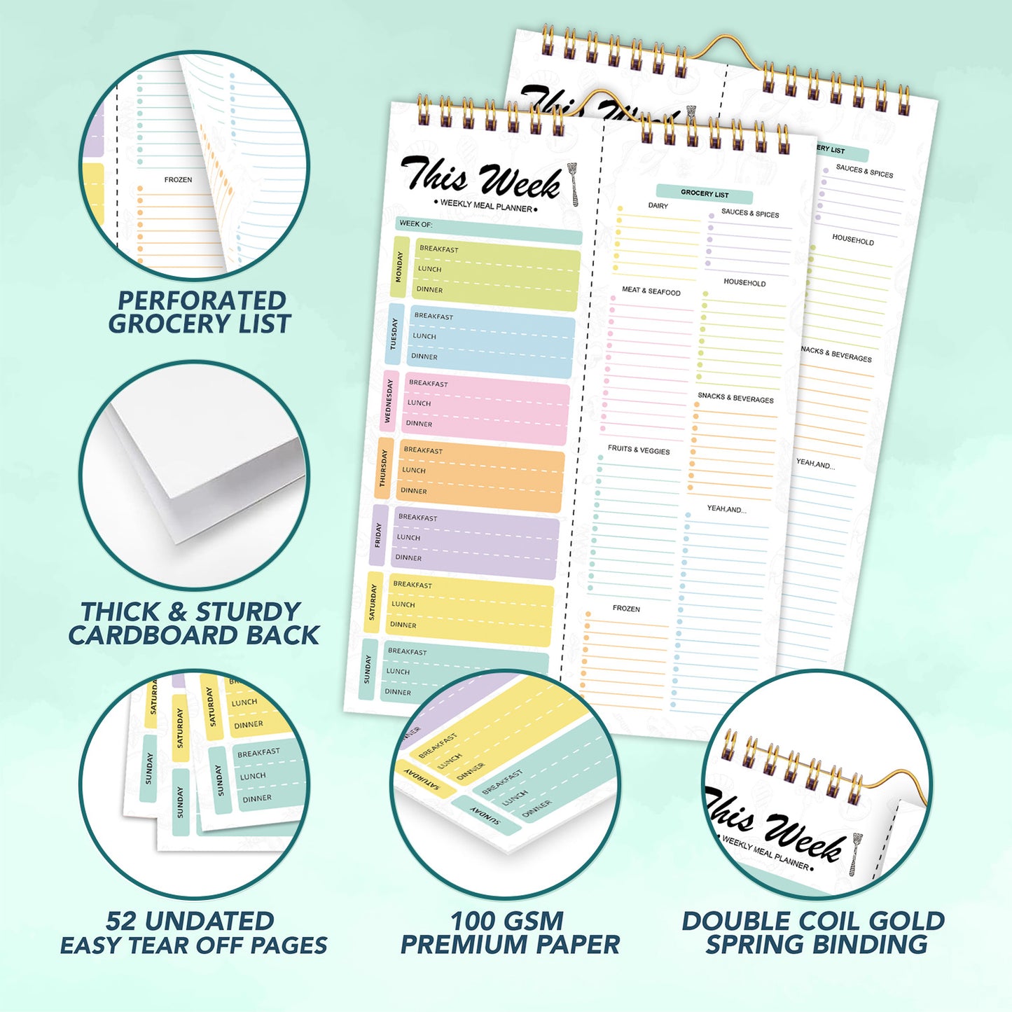 Tear-off Weekly Meal Planner Notebook