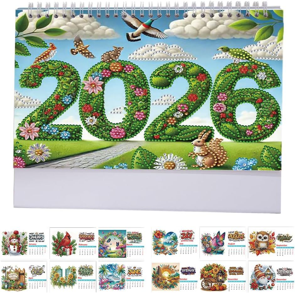 2026 Calendar Desk Calendar DIY Diamond Painting Art