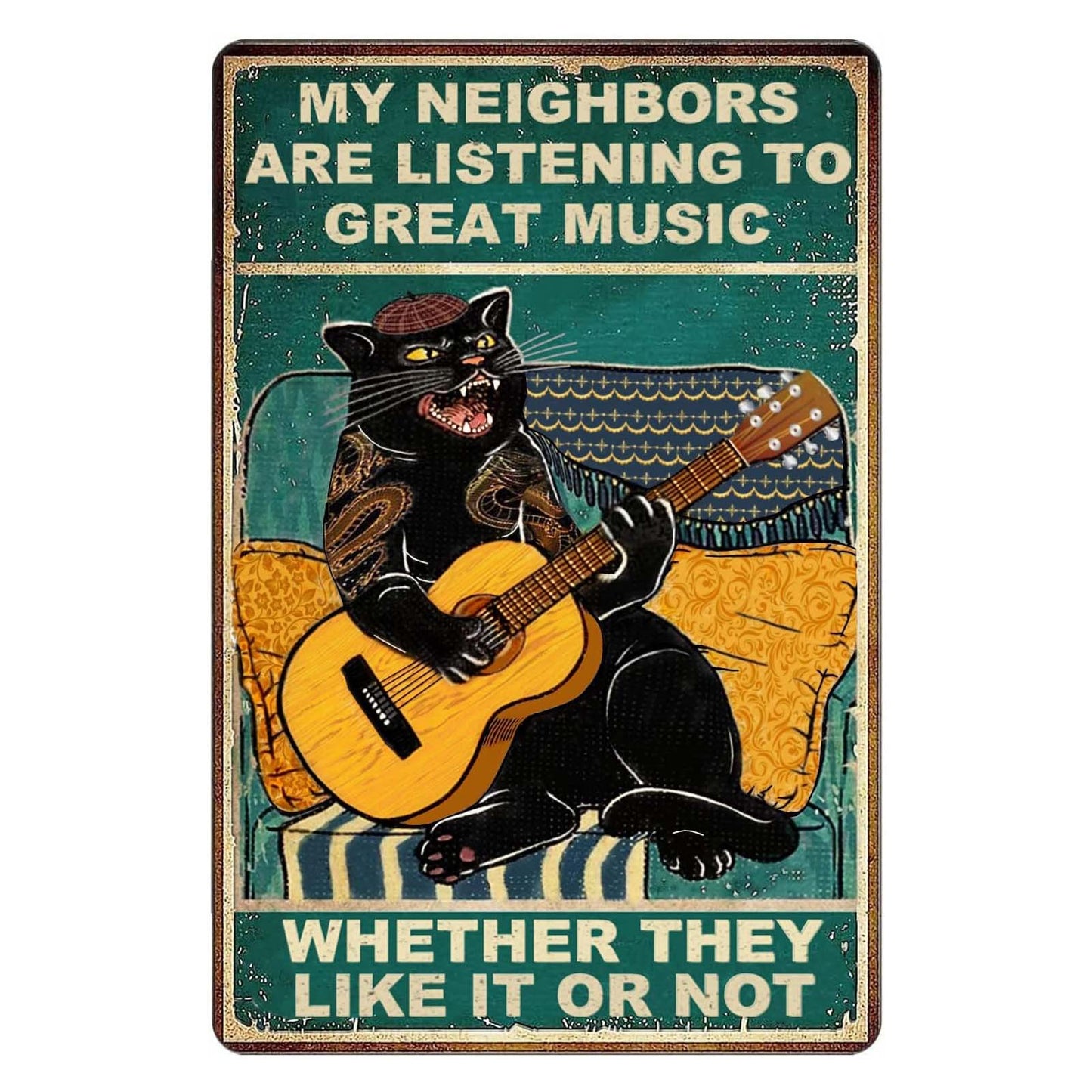 🐾 Funny Cat Retro Metal Sign