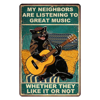 🐾 Funny Cat Retro Metal Sign