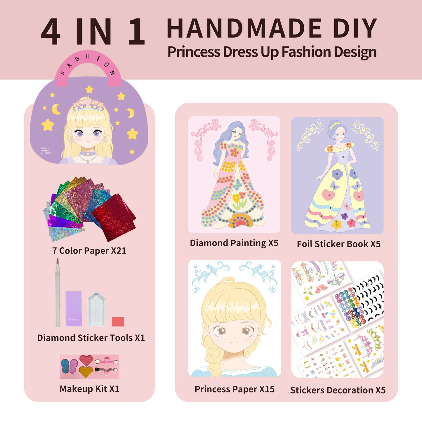 4 in 1 Princess Art Craft Kits