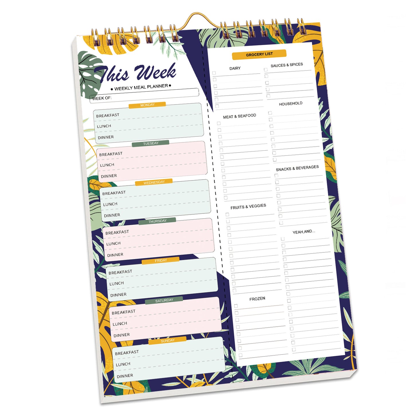 Tear-off Weekly Meal Planner Notebook