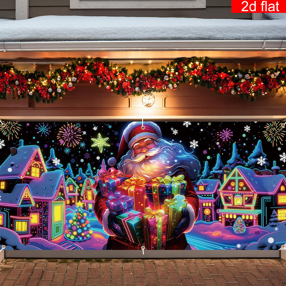 Christmas Neon Garage Door Cover Banner Decorative